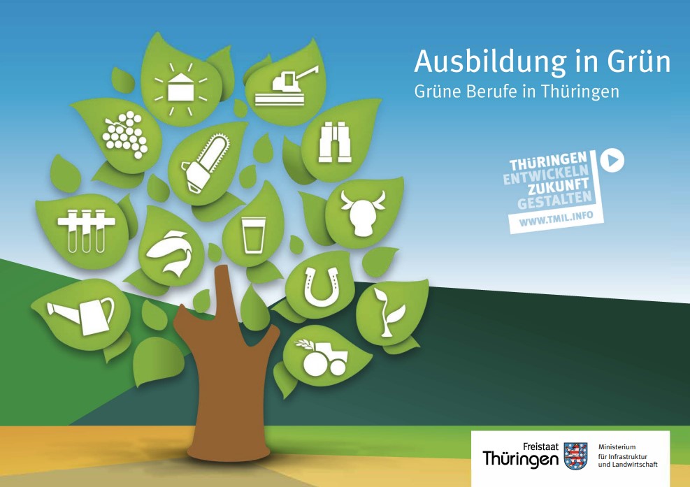 Deckblatt der Informationsbroschüre zu den Grünen Berufen in Thüringen