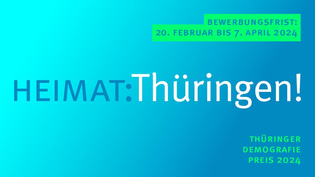 Heimat:Thüringen! Der Thüringer Demografiepreis 2024: Bewerben Sie sich mit Ihrem Projekt vom 20. Februar bis 7. April 2024