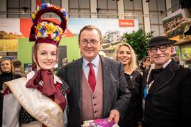 Ministerpräsident Ramelow und Ministerin Karawanskij am Stand des Altenburger Lands