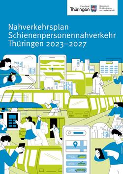 Deckblatt des Nahverkehrsplans mit Illustrationen zum öffentlichen Personennahverkehr