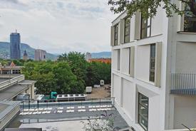 Blick vom Neubau des Helmholtz-Instituts auf die Jenaer Innenstadt
