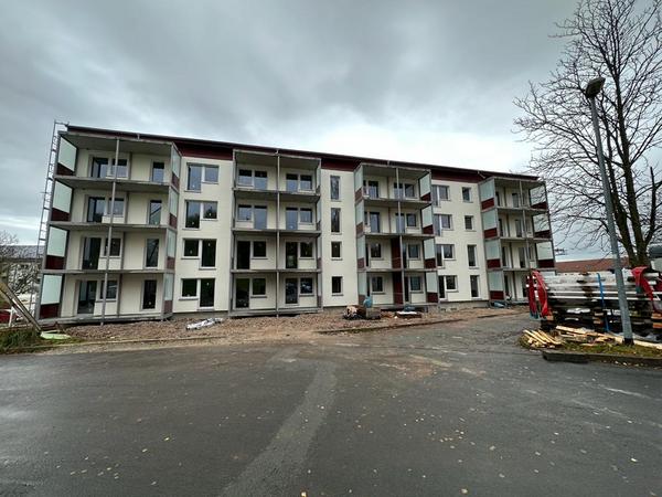 Ansicht der Baustelle in der Borntalstraße in Sondershausen vom November 2023
