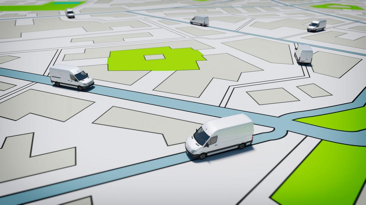 Symbolisches Bild: Straßenkarte bzw. Stadtplan mit Spielzeugautos