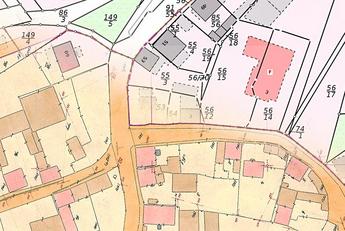 Ausschnitt aus dem Liegenschaftskataster von Erfurt-Hochheim mit Überlagerung aus der historischen Urkarte