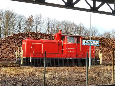 Bild von der Testfahrt auf der Ohratal-Bahnstrecke am 03.02.2022